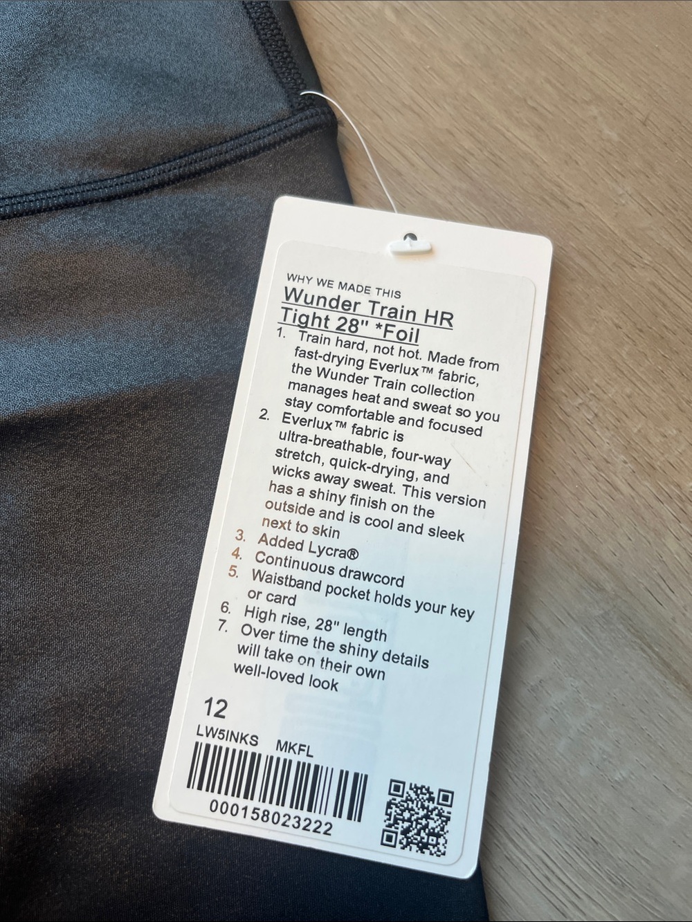 lululemon athletica Black Foil Wunder Under Leggings 28 in - Picture 3 of 4